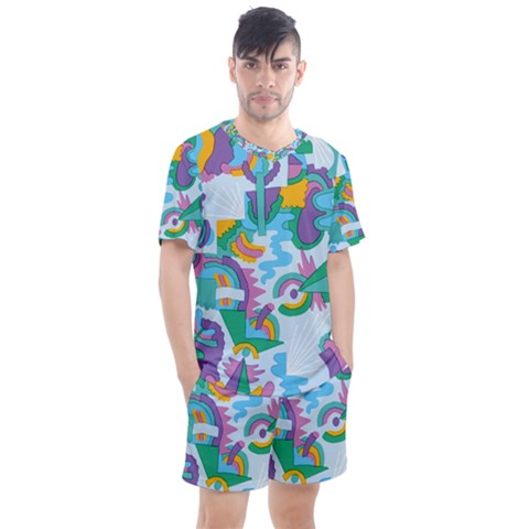 Pattern Hotdogtrap Men s Mesh Tee And Shorts Set by Salman4z