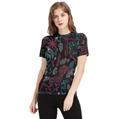 Abstract Pattern Women s Short Sleeve Rash Guard by Salman4z