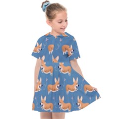 Corgi Patterns Kids  Sailor Dress by Salman4z