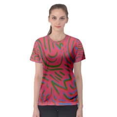 Pattern Saying Wavy Women s Sport Mesh Tee