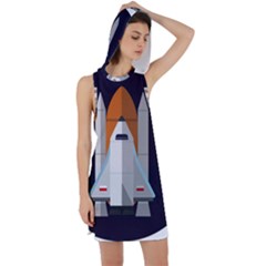 Rocket Space Universe Spaceship Racer Back Hoodie Dress