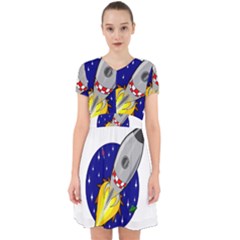 Rocket Ship Launch Vehicle Moon Adorable In Chiffon Dress by Salman4z