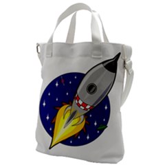 Rocket Ship Launch Vehicle Moon Canvas Messenger Bag by Salman4z