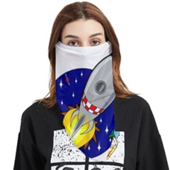 Rocket Ship Launch Vehicle Moon Face Covering Bandana (triangle) by Salman4z