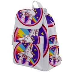 Badge Patch Pink Rainbow Rocket Top Flap Backpack by Salman4z