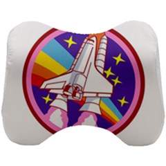 Badge Patch Pink Rainbow Rocket Head Support Cushion