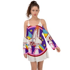 Badge Patch Pink Rainbow Rocket Boho Dress by Salman4z