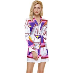 Badge Patch Pink Rainbow Rocket Long Sleeve Satin Robe by Salman4z