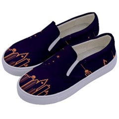 Skyscraper Town Urban Towers Kids  Canvas Slip Ons by Salman4z