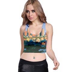 City Buildings Urban Dawn Racer Back Crop Top