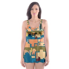 City Buildings Urban Dawn Skater Dress Swimsuit by Salman4z