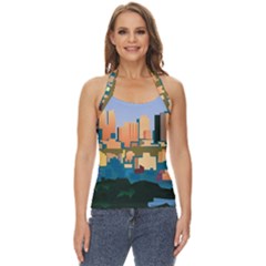 City Buildings Urban Dawn Basic Halter Top by Salman4z