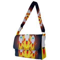 Rocket Take Off Missiles Cosmos Full Print Messenger Bag (S)