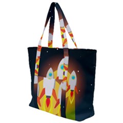 Rocket Take Off Missiles Cosmos Zip Up Canvas Bag