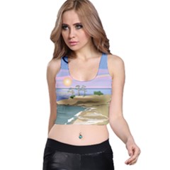 Vacation Island Sunset Sunrise Racer Back Crop Top