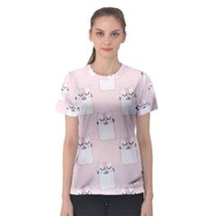 Pattern Pink Cute Sweet Fur Cats Women s Sport Mesh Tee