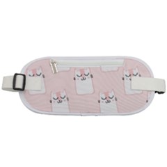 Pattern Pink Cute Sweet Fur Cats Rounded Waist Pouch by Salman4z