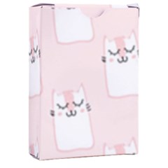 Pattern Pink Cute Sweet Fur Cats Playing Cards Single Design (rectangle) With Custom Box by Salman4z