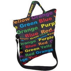 Red Yellow Blue Green Purple Fold Over Handle Tote Bag by Salman4z