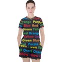 Red Yellow Blue Green Purple Women s Tee and Shorts Set View1