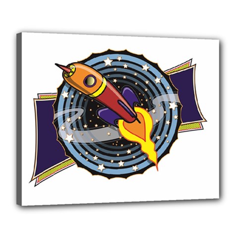 Rocket Space Clipart Illustrator Canvas 20  X 16  (stretched) by Salman4z