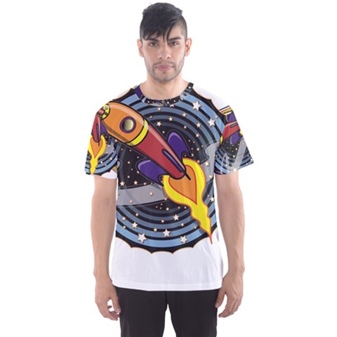 Rocket Space Clipart Illustrator Men s Sport Mesh Tee by Salman4z