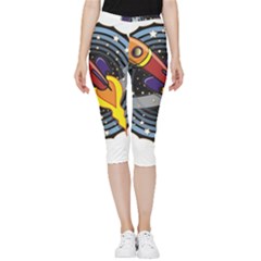 Rocket Space Clipart Illustrator Inside Out Lightweight Velour Capri Leggings  by Salman4z