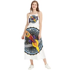 Rocket Space Clipart Illustrator Boho Sleeveless Summer Dress by Salman4z