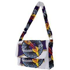 Rocket Space Clipart Illustrator Full Print Messenger Bag (l) by Salman4z