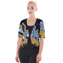 Astronaut Planet Space Science Cropped Button Cardigan by Salman4z