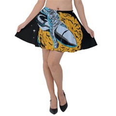 Astronaut Planet Space Science Velvet Skater Skirt by Salman4z