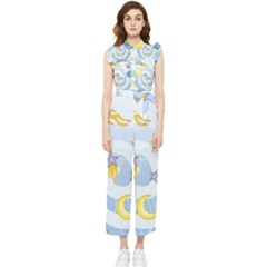 Science Fiction Outer Space Women s Frill Top Chiffon Jumpsuit by Salman4z