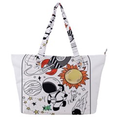 Astronaut Drawing Planet Full Print Shoulder Bag by Salman4z