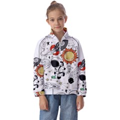 Astronaut Drawing Planet Kids  Half Zip Hoodie by Salman4z