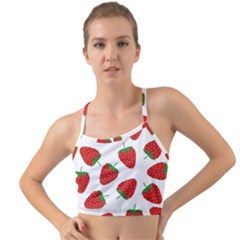 Seamless Pattern Fresh Strawberry Mini Tank Bikini Top by Salman4z