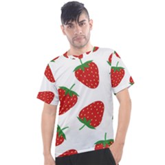 Seamless Pattern Fresh Strawberry Men s Sport Top by Salman4z