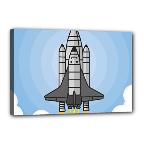 Rocket Shuttle Spaceship Science Canvas 18  X 12  (stretched) by Salman4z