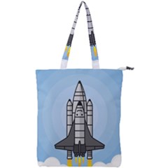 Rocket Shuttle Spaceship Science Double Zip Up Tote Bag