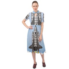 Rocket Shuttle Spaceship Science Keyhole Neckline Chiffon Dress by Salman4z