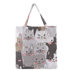 Cute Cats Seamless Pattern Grocery Tote Bag