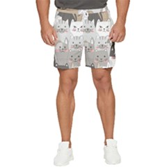 Cute Cats Seamless Pattern Men s Runner Shorts by Salman4z