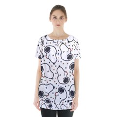 Dog Pattern Skirt Hem Sports Top