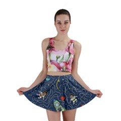 Cat Cosmos Cosmonaut Rocket Mini Skirt