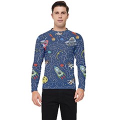 Cat Cosmos Cosmonaut Rocket Men s Long Sleeve Rash Guard by Salman4z