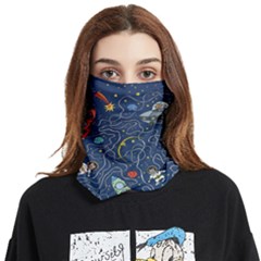 Cat Cosmos Cosmonaut Rocket Face Covering Bandana (two Sides) by Salman4z