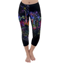 Grunge Paint Splatter Splash Ink Capri Winter Leggings  by Salman4z