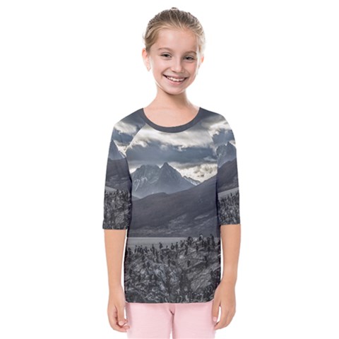 Nature s Symphony: A Portrait Of Ushuaia s Wild Beauty  Kids  Quarter Sleeve Raglan Tee by dflcprintsclothing