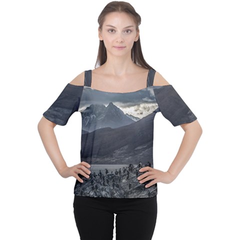 Nature s Symphony: A Portrait Of Ushuaia s Wild Beauty  Cutout Shoulder Tee by dflcprintsclothing