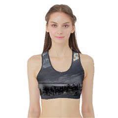 Nature s Symphony: A Portrait Of Ushuaia s Wild Beauty  Sports Bra With Border by dflcprintsclothing