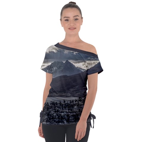 Nature s Symphony: A Portrait Of Ushuaia s Wild Beauty  Off Shoulder Tie-up Tee by dflcprintsclothing